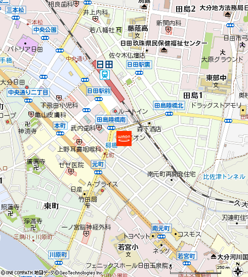 イオン日田店付近の地図